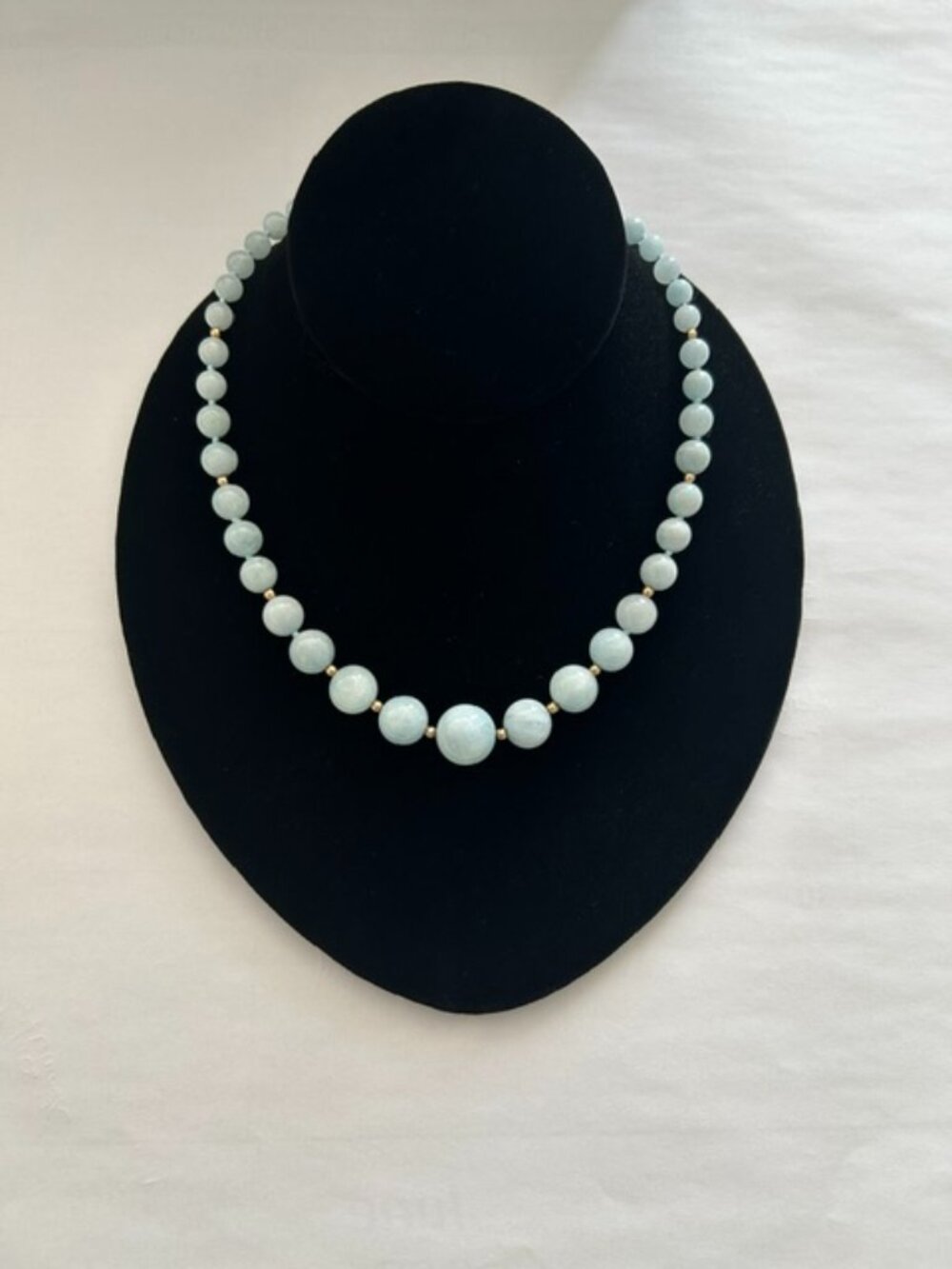 Light blue beaded ball necklace